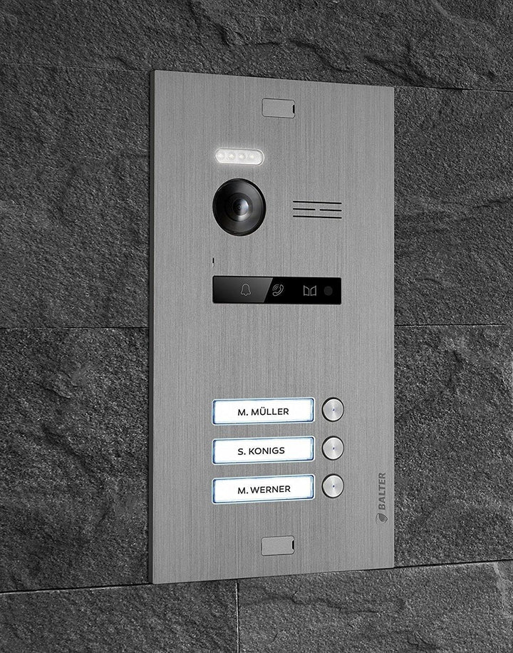 Balter EVO Silver Video-Türsprechanlage 7" WiFi Monitor Touchscreen 2-Draht Bus Komplettsystem für 3