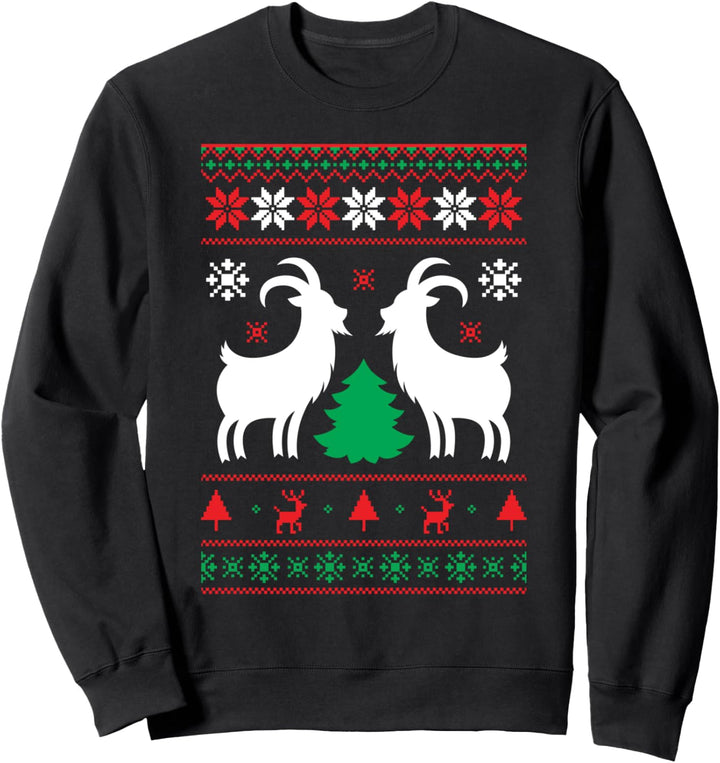 Ugly Christmas Weihnachtsfeier Ziegen Motiv Sweatshirt