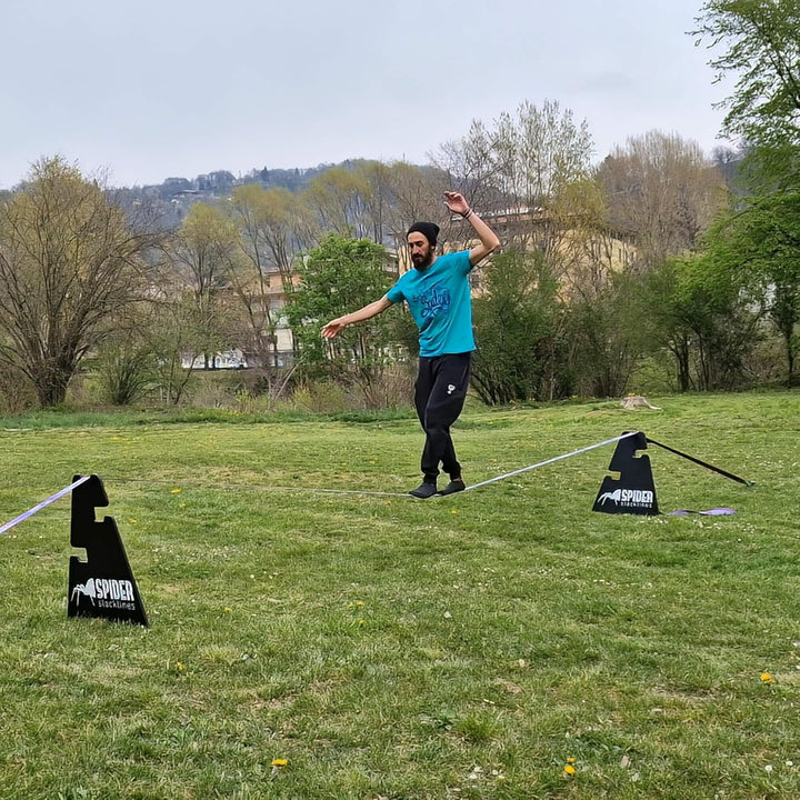 Outdoor-Kit Custom Slackline für Anfänger - für den Einsatz im Freien ohne Bäume - Enthält: 1 indivi