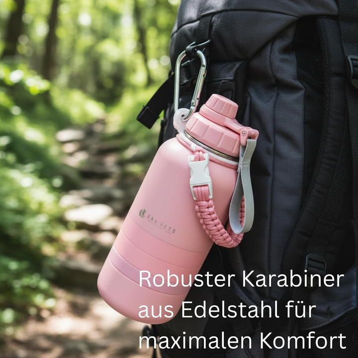 3-in-1 Hundetrinkflasche – Edelstahl 304, auslaufsicher, Softtouch, Wasser- &amp; Futterbehälter mit 3 N