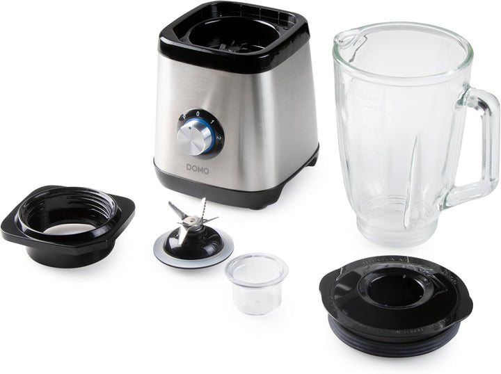 DOMO DO1133BL Standmixer Edelstahl - Geeignet zum Mixen, Blenden, Zerkleinern und Eis crushen - Puls