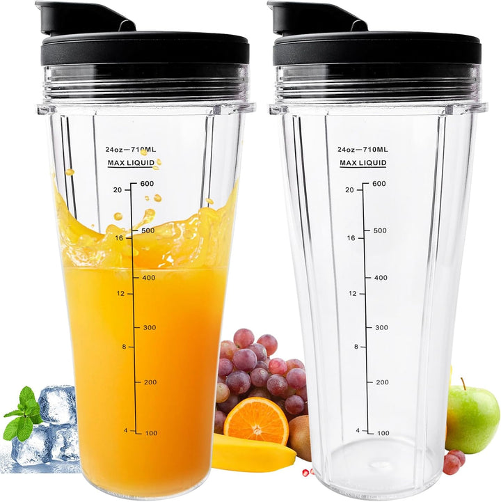 2 Stück Mixer Ersatzteile Für Ninja 710ml Blender Becher Mit Herausnehmbarem Deckel, Becher Ersatzte