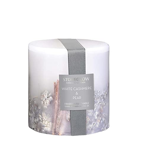 Stoneglow Candles Seasonal Collection Stumpenkerze, Weiss / Birne
