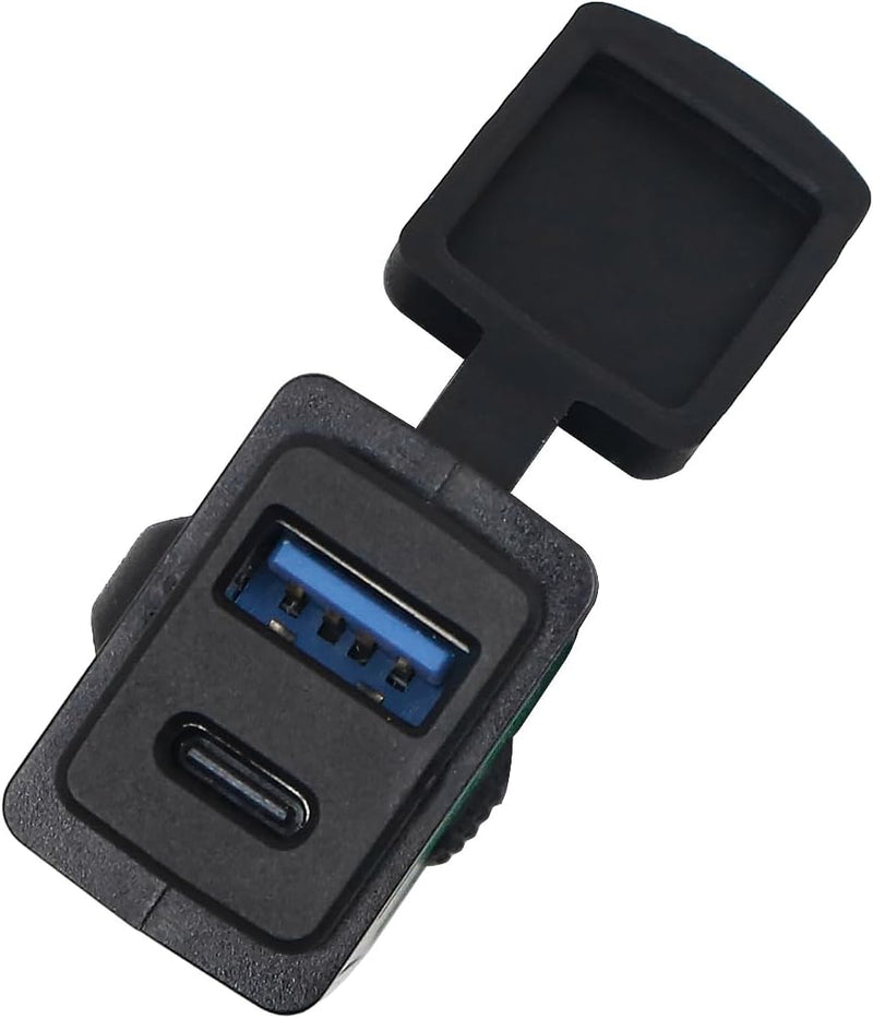 Tiardey Motorrad-USB-Ladeger?t, SAE-auf-USB-Adapter Typ C mit Voltmeter und EIN/Aus-Schalter, wasser