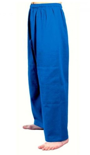 S.B.J - Sportland Baumwollhose/Kampfsporthose/Judohose blau mit Knieverstärkung 160 Blau, 160 Blau