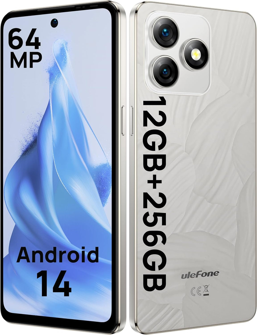 Ulefone Note 18 Pro Handy ohne vertrag, 64MP+50MP+32MP Kamera 12GB+256GB/SD-2TB Android 14 Smartphon