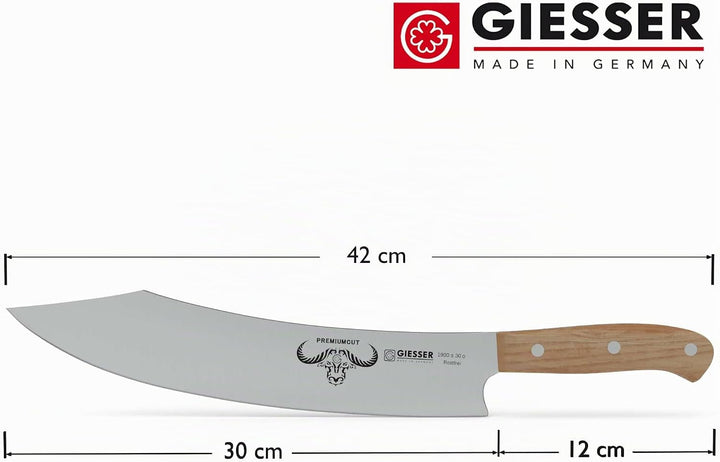 GIESSER seit 1776 - Made in Germany - Kochmesser Olivenholz 30 cm, PremiumCut Barbecue No 1, rostfre