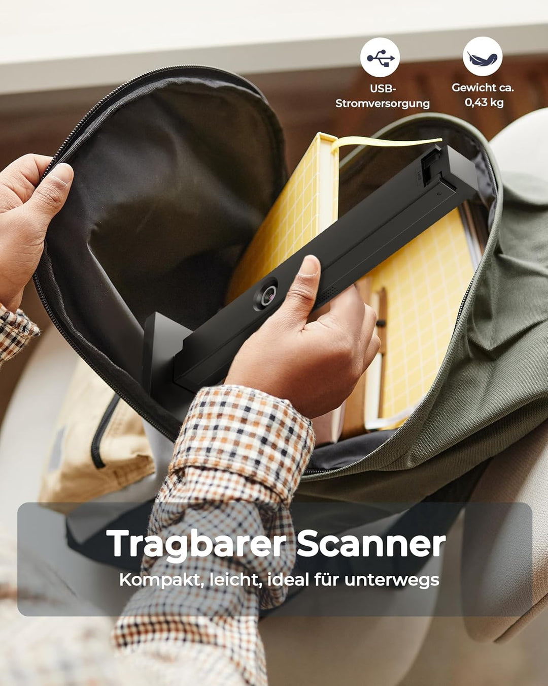 CZUR Lens Pro 12MP USB-DocumentenKamera und Visualizer, Faltbarer Dokumentenscanner mit OCR, Mobiler