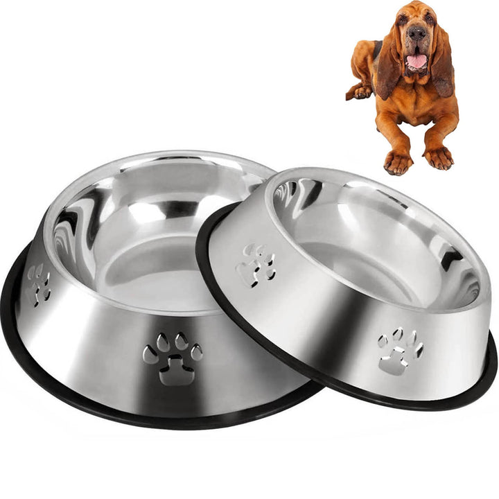 2 Stück Edelstahl Hundenapf,rutschfeste Hundenäpfe/Futternapf,Hundenapf Grosse Hunde (30 cm) XL-30CM