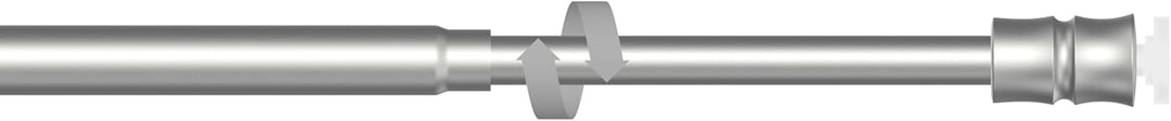 Interdeco Klemmstange (1 Stück), Klemmfix Scheibenstange mit Gummistopfen Silbergrau in 8/6 mm Ø, Fl
