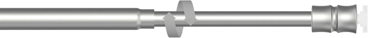 Interdeco Klemmstange (1 Stück), Klemmfix Scheibenstange mit Gummistopfen Silbergrau in 8/6 mm Ø, Fl