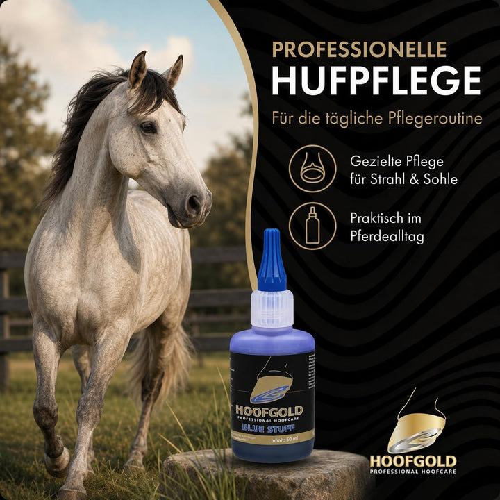 BlueStuff Hufpflegemittel 50 ml - Strahlfäule Pferd Mittel - schnelle Hilfe