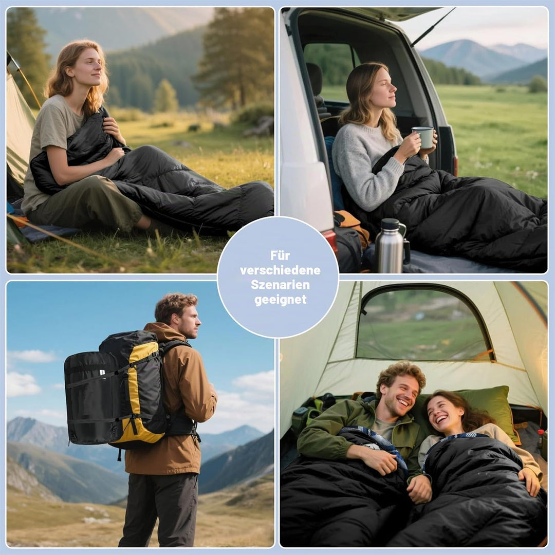 Baumwoll-Flanell-Schlafsack für Erwachsene, 100% Baumwollfutter-Schlafsack für Camping, Wandern, Ruc