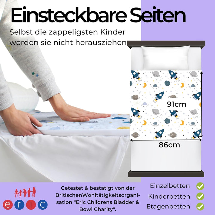 Bettunterlage wasserdicht für Kinder I Einzelbett, Kinderbett, Babybett I Atmungsaktive, waschbare M