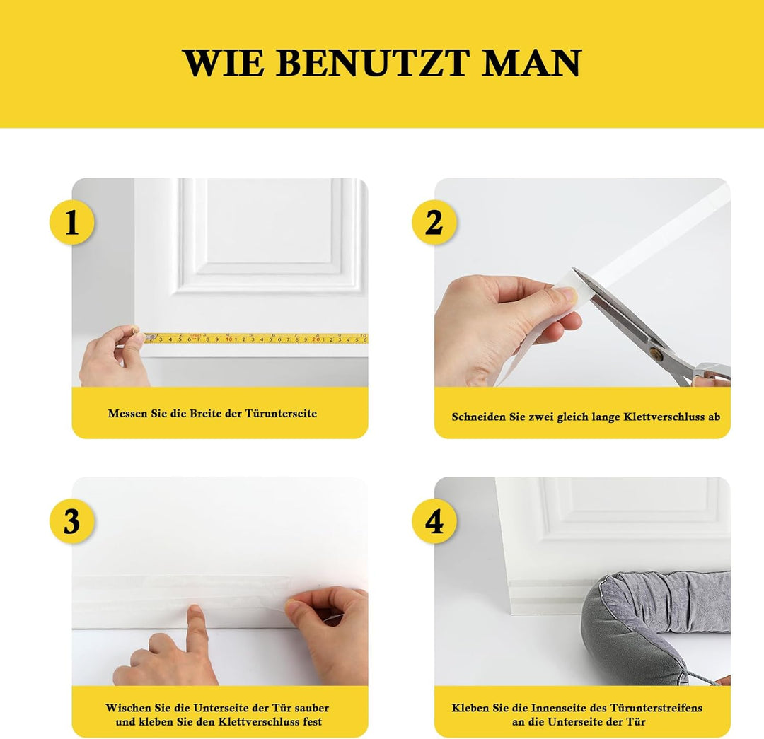 fowong Zugluftstopper für Türen 97x10 cm, Türdichtung zugluftstopper Extra Schwere-Waschbar-Isolieru