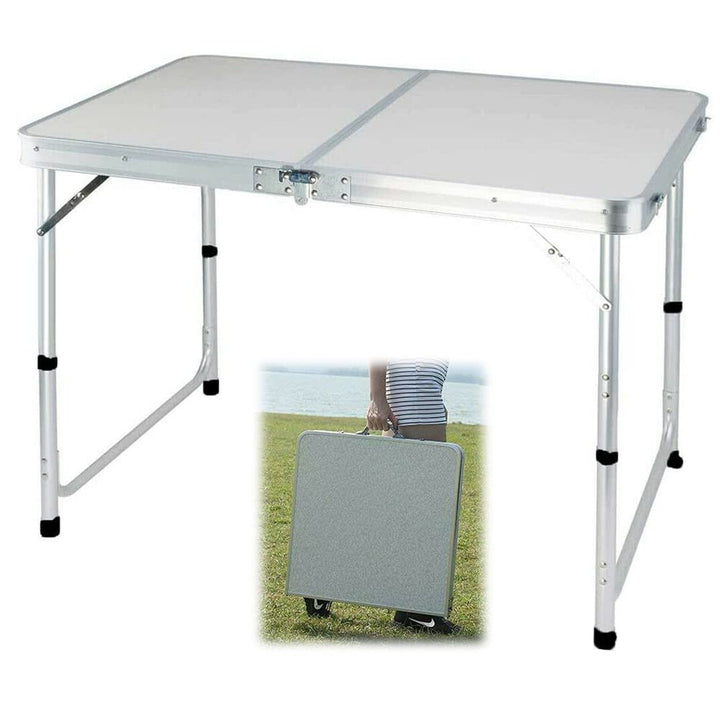 Lucn Tragbarer, rechteckiger Klapptisch, 120 x 60 cm, höhenverstellbar, mit Tragegriff, leicht, für