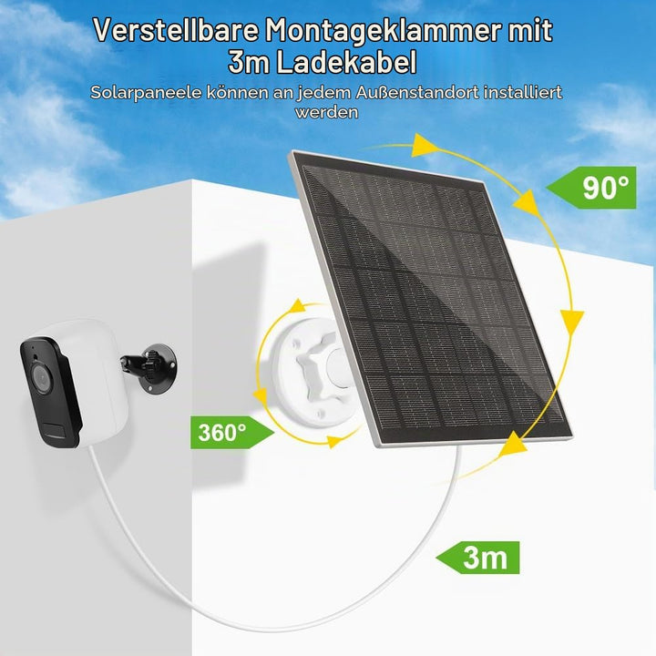 URAQT 2 Pack Solarpanel für Eufy kamera, 5W Kamera Solarpanel Kompatibel mit Eufycam, Solarmodul für