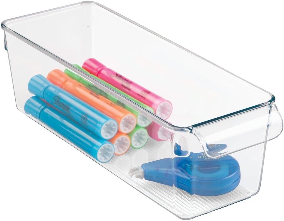 iDesign boîte de rangement à poignée, petit bac plastique pour le placard, le frigo ou le tiroir, ba