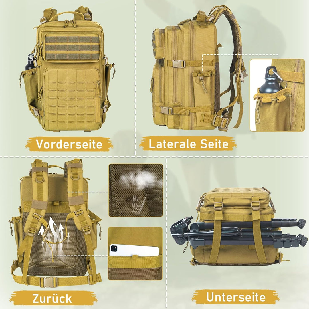 40L Taktischer Rucksack 900D Nylongewebe Jagd Rucksäcke Outdoor-Überlebensrucksack Rucksack Herren f