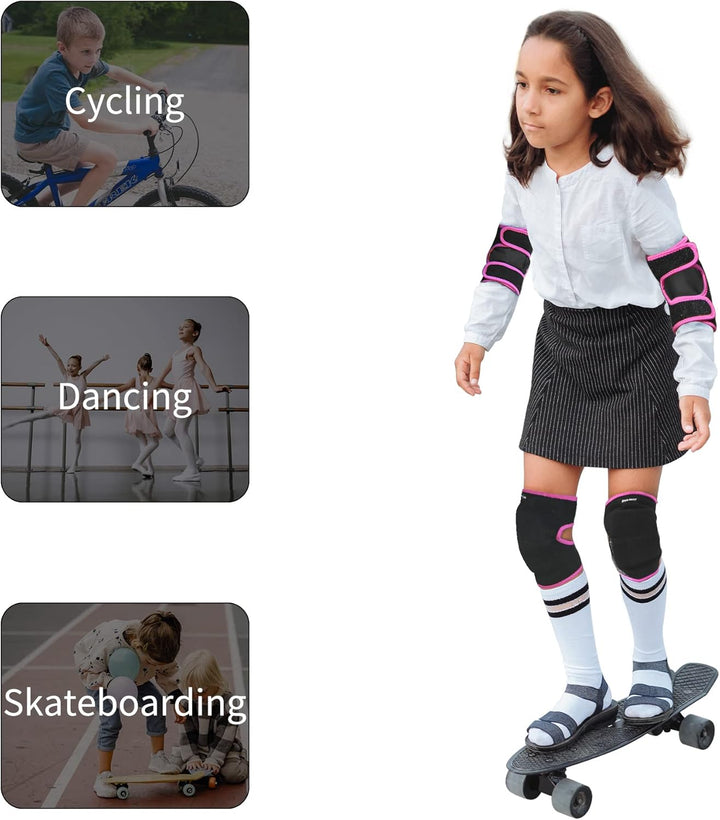 ONTYZZ Kinder Knieschützer Jungen Mädchen Einstellbar Weich Knieschoner mit Verdickten SBR Pad Guard