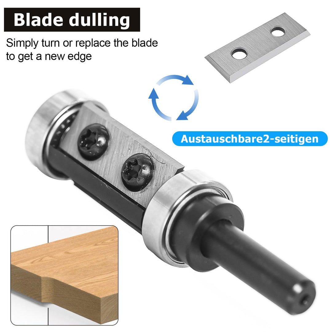 Bündigfräser Kugellager Oben, Bündigfräser Oberfräser 8mm Schaft, Holzbearbeitung Fräser mit 2-Seiti