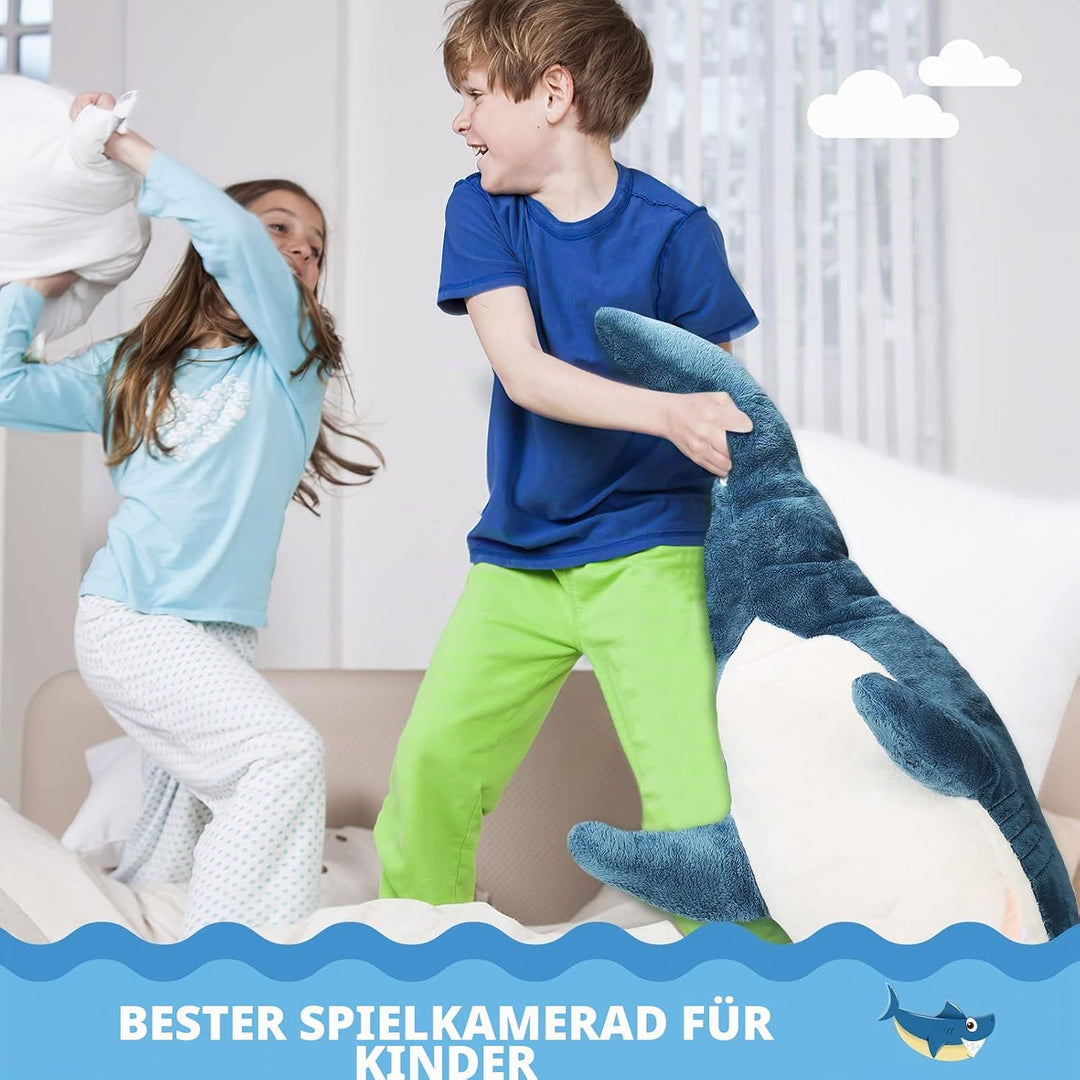 JHCHA Plüschtier mit grossem Hai, Plüschtier, Kissen, Schlafzimmer-Sofa-Dekoration, Kissen für Bett,