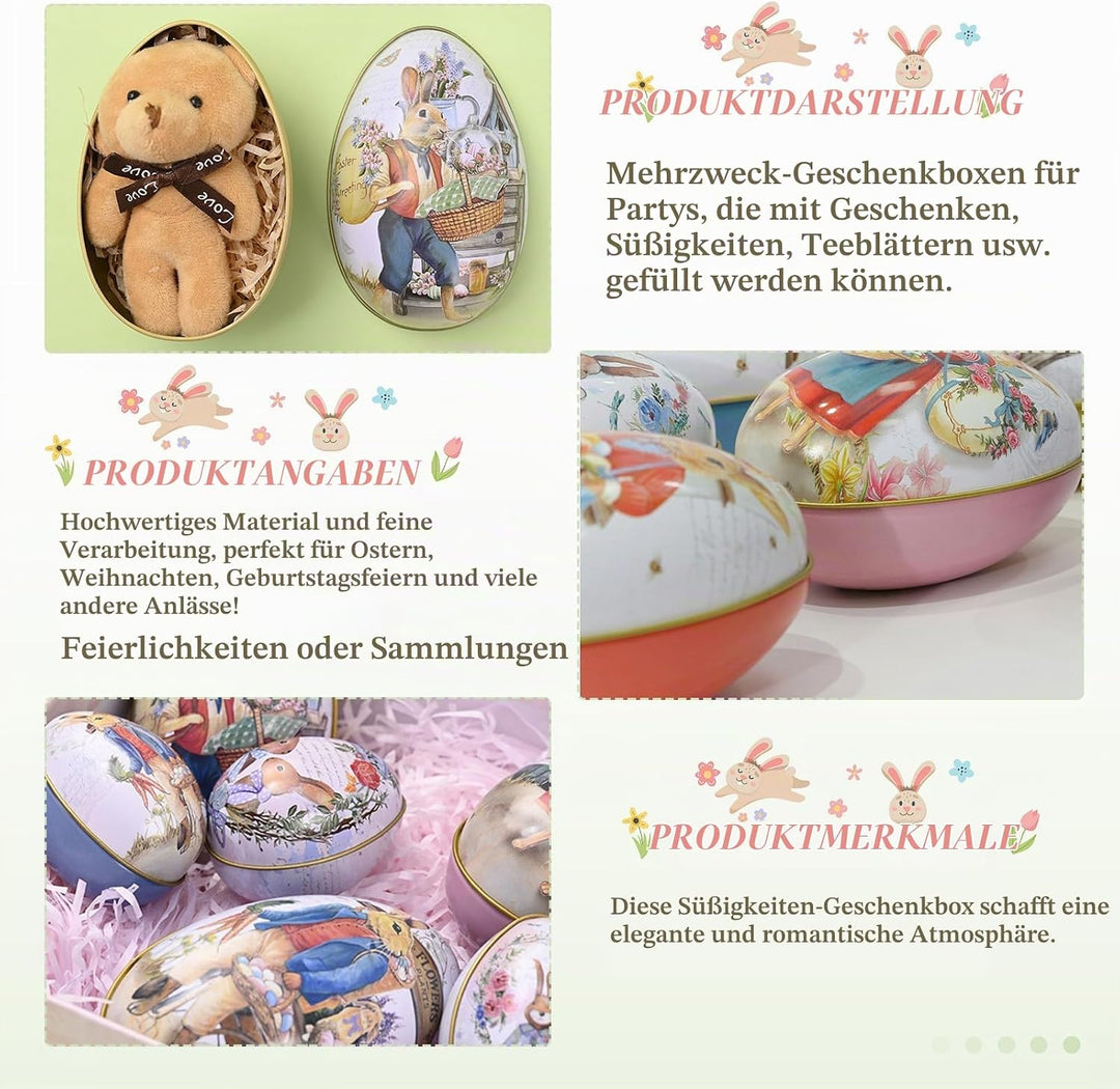 Ostereier Keksdose Metall, Ostereier Süssigkeiten Kasten, Ostereier Metalldosen Keksdose, Ostern Bon