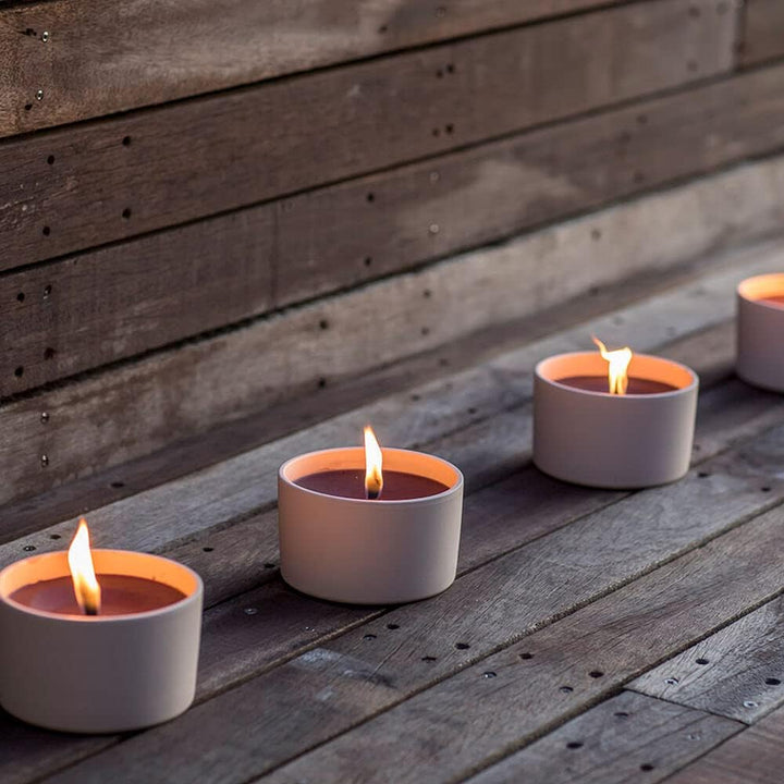 Flammschalen für draussen 4 Stück - Outdoor-Kerzen Weiss - Perfekt für deinen Garten - Feuerschalen