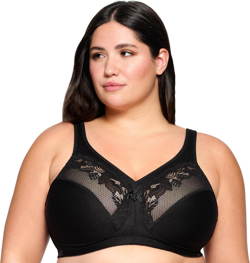 Glamorise Damen Minimizer Bra 80C Schwarz, 80C Schwarz