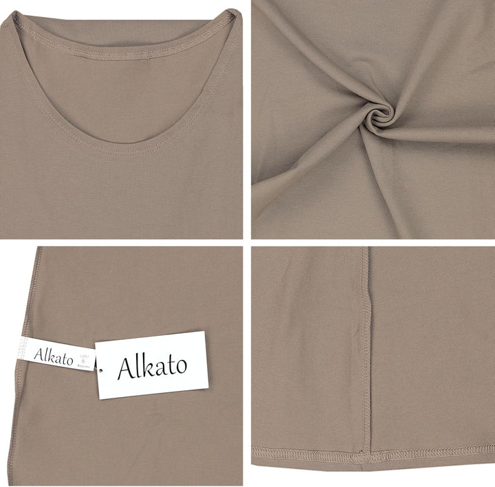 Damen Shirt 3/4 Arm mit Rundhals S Beige Latte, S Beige Latte