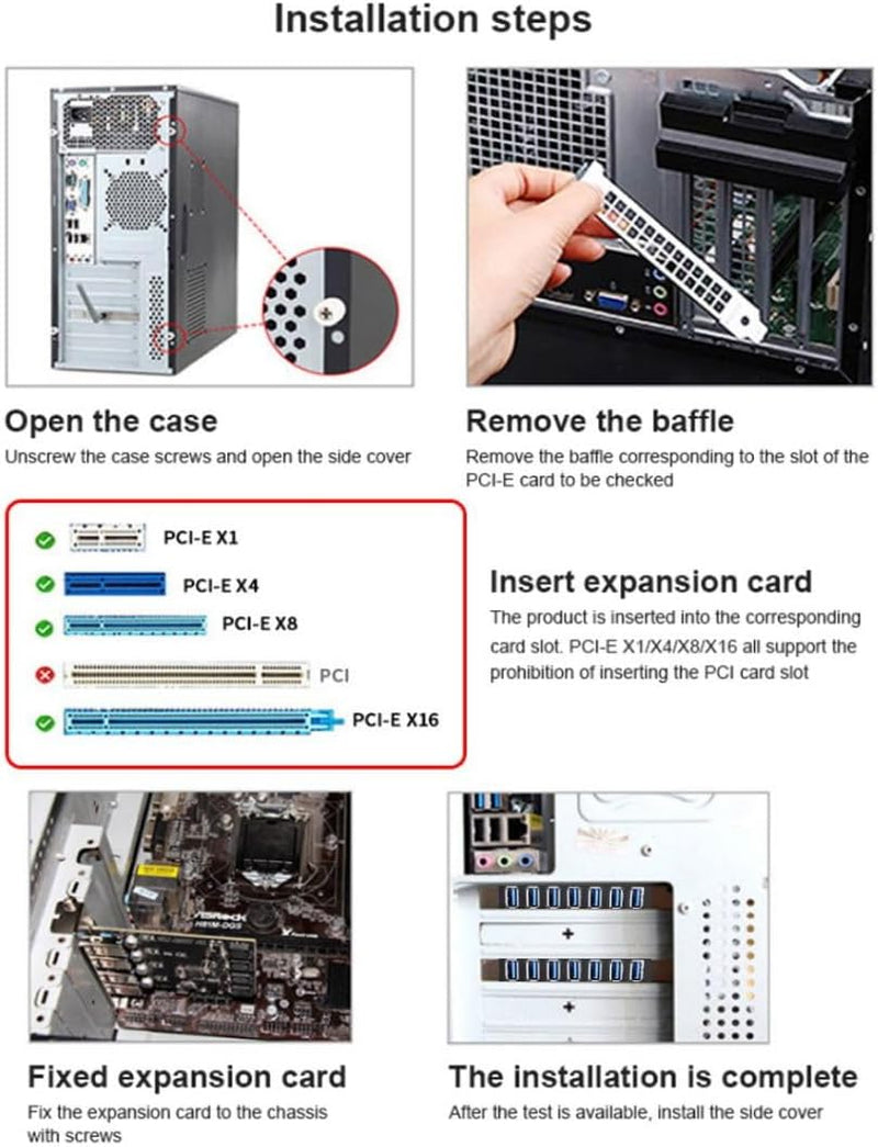 ChenYang CY PCI-E x1 zu 7 STK USB 3.0 Ports HUB PCIE Express Erweiterungskartenadapter 5 Gbit/s für