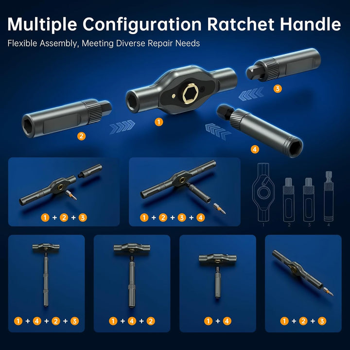 74 in 1 Ratschen Magnetischer Schraubendreher Set, S2-Stahlbits Multi Bit-schraubendreher Set mit Au