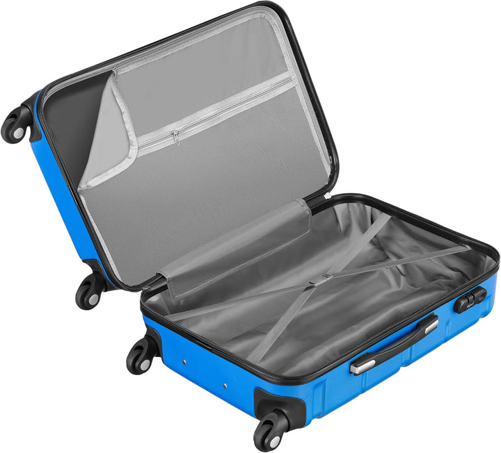 Zelsius Koffer Set 4 Stück, Blau | ABS Hartschalenkoffer mit Zahlenschloss, 4 Rollen und Innen Trenn