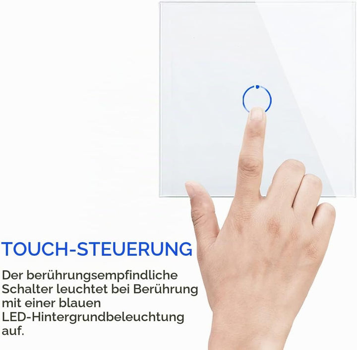 2er-Pack CNBINGO Dimmer Wechselschalter für LED-Leuchten - Touch Lichtschalter unterputz - Dimmschal