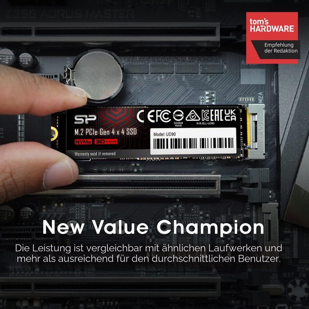 Silicon Power 1TB UD90 NVMe 4.0 Gen4 PCIe M.2 SSD R/W up to 5,000/4,800 MB/s (SP01KGBP44UD9005), 1TB