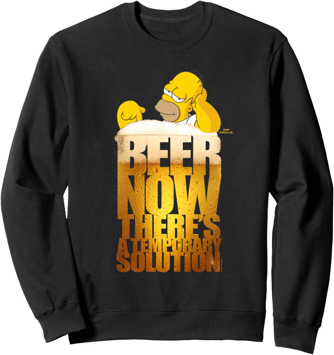 The Simpsons Homer Simpson Beer There’s a Temporary Solution Sweatshirt