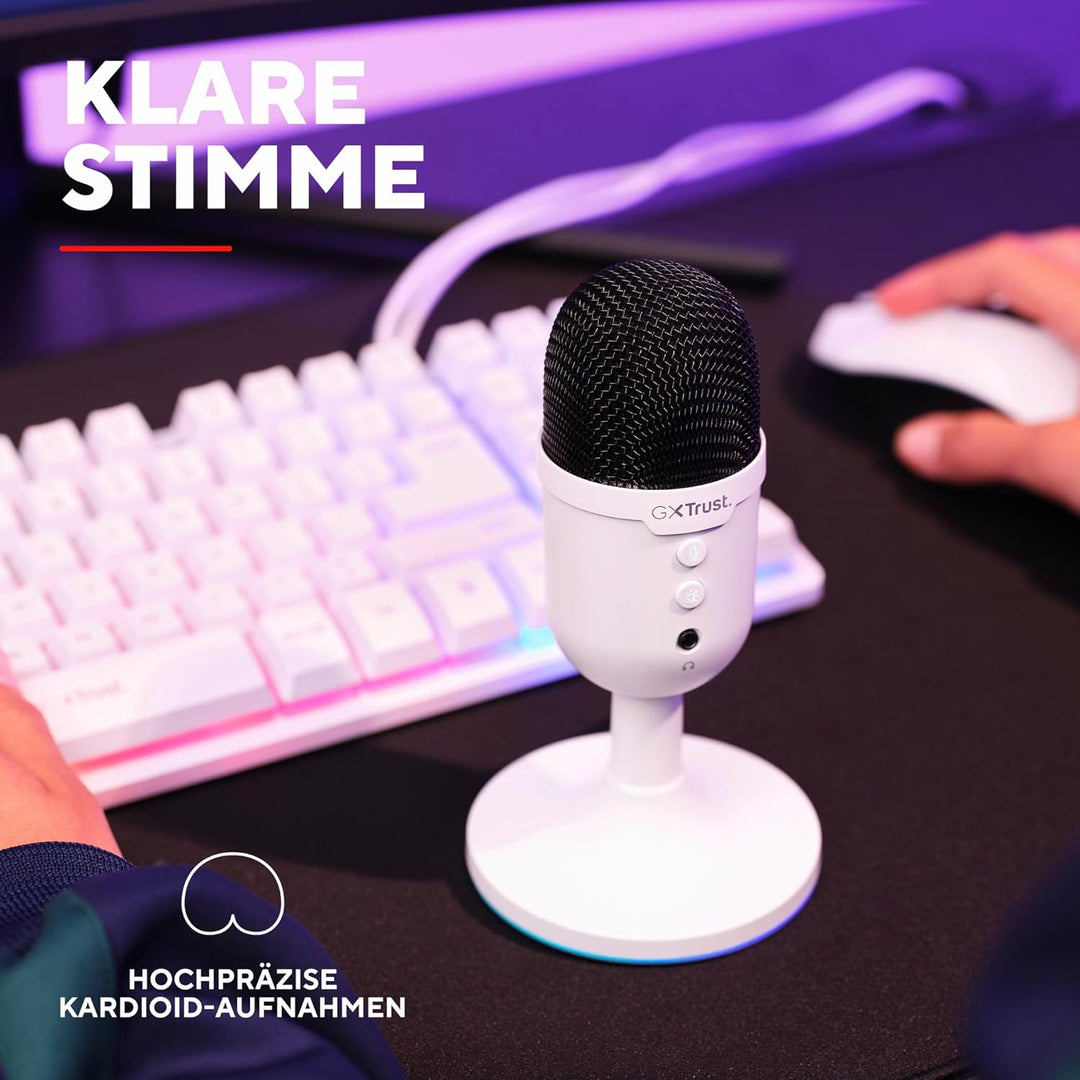 Trust Gaming GXT 236W Yami USB Streaming Mikrofon PC Podcast Twitch Discord ASMR YouTube 5, Kondensa