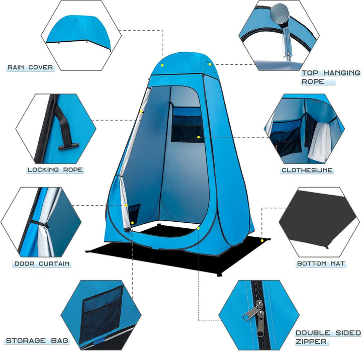BRIAN & DANY Duschzelt Camping, Pop Up Toilettenzelt, Tragbares Umkleidezelt mit Regenschutz und Fen