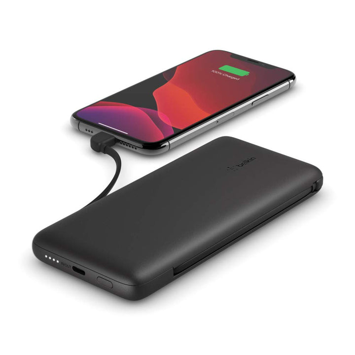 Belkin BOOSTCHARGE Plus 10K tragbares Ladegerät und Powerbank (10.000 mAh mit integriertem Lightning