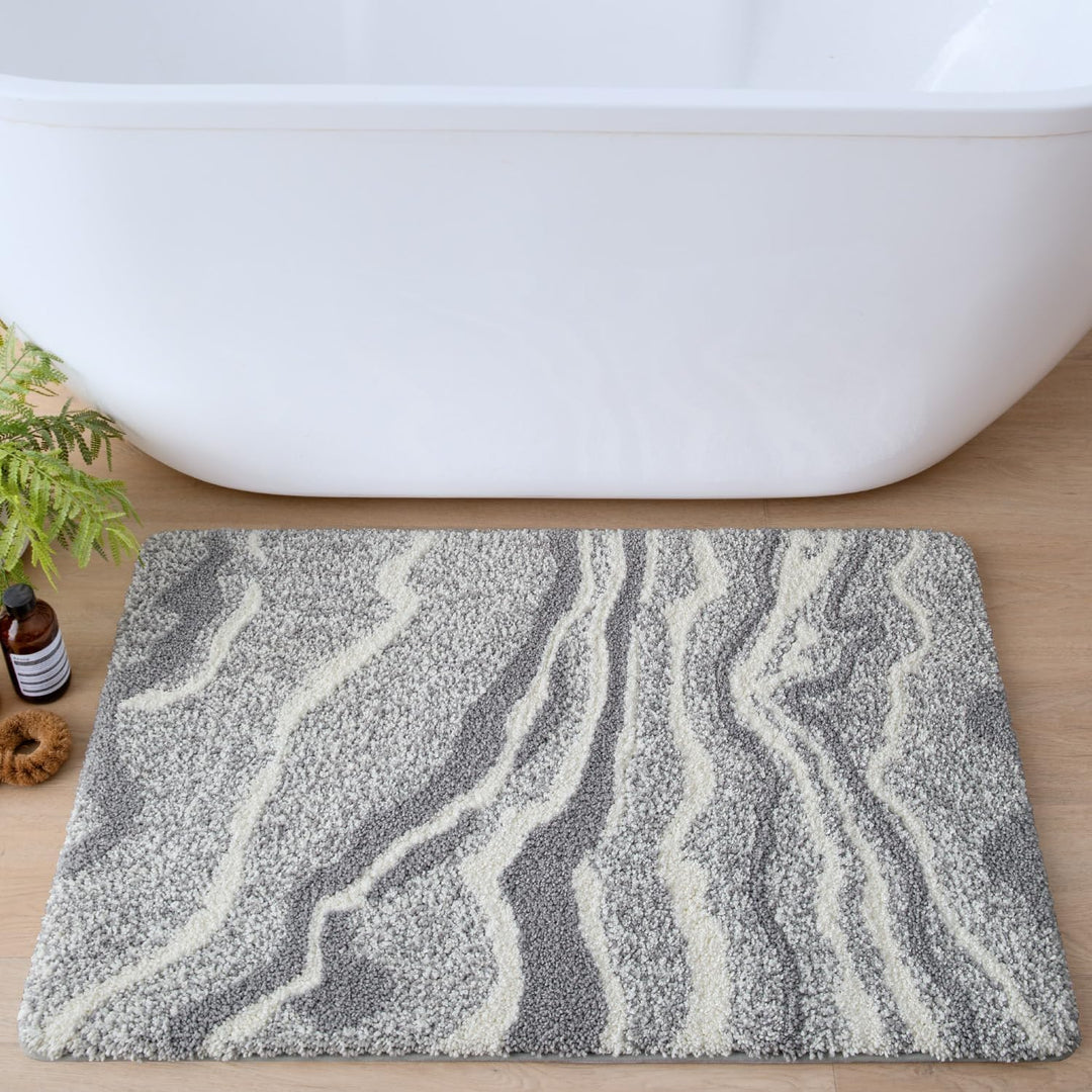 DEXI Badezimmerteppich 44 x 76 cm, Badvorleger rutschfest waschbar, Badematte Mikrofaser Saugfähig,