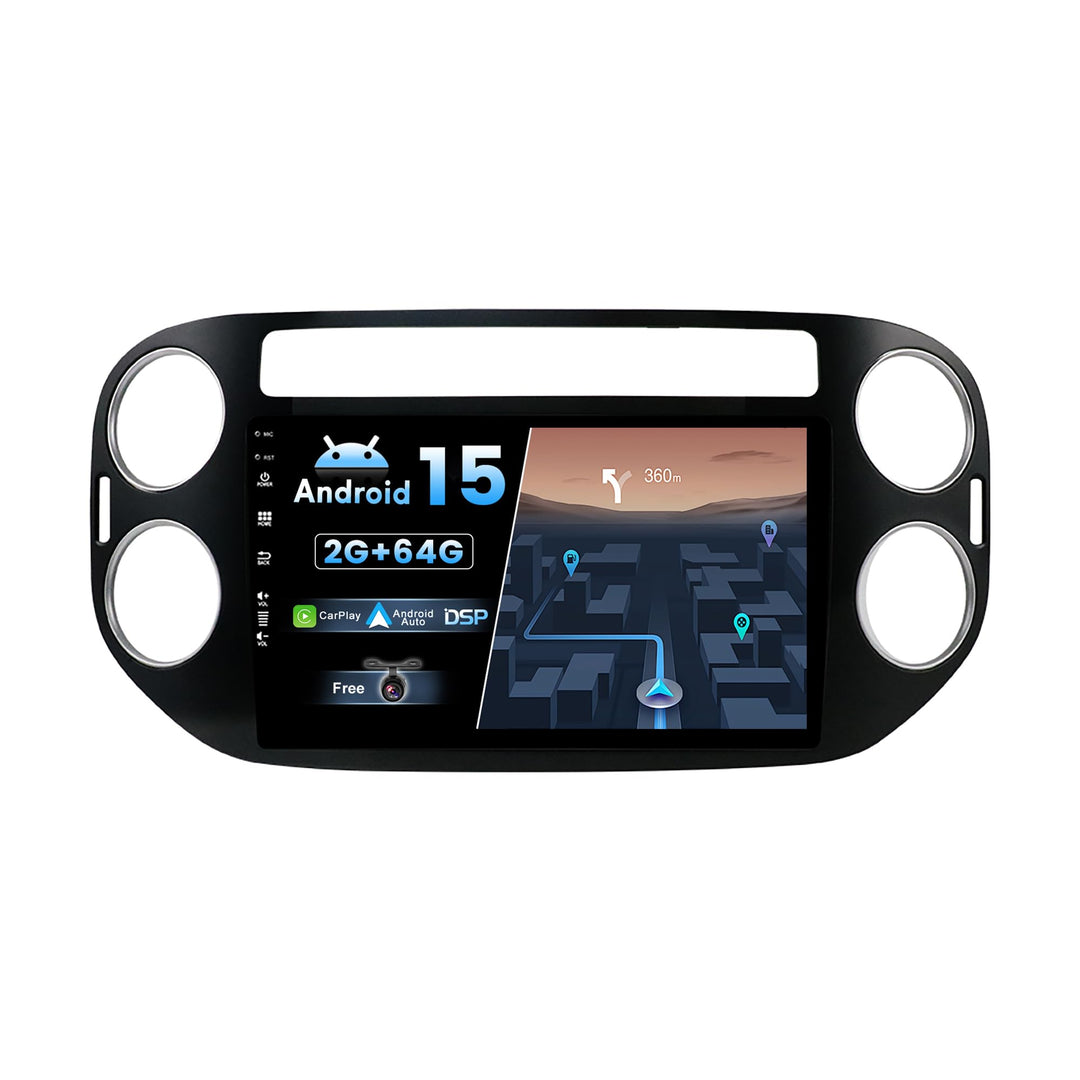 JOYX Android 15 Autoradio Passt für VW Tiguan 1 NF (2006-2017) - Kabellos CarPlay + Android Auto - R