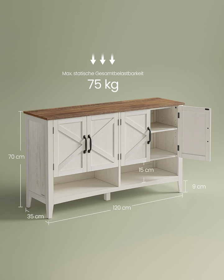 VASAGLE Schuhschrank, Schuhregal, Schuhaufbewahrung, traditioneller amerikanischer Stil, Schuh-Organ