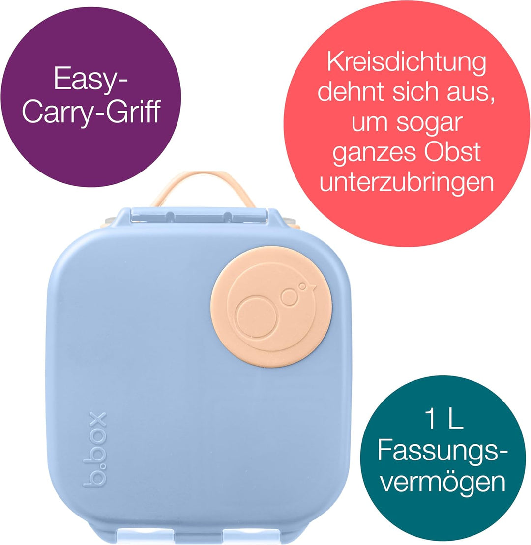 b.box Mini Brotdose für Kinder mit Fächern | Bento Box, 3 Fächer (2 Auslaufsicher) | Lunchbox für Ge