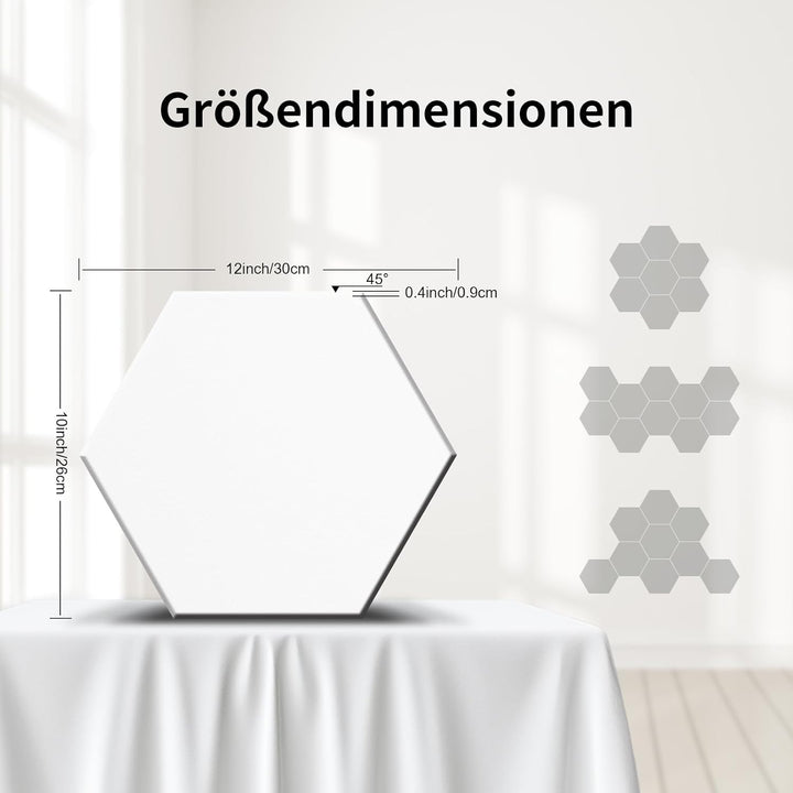 36 Stück Hexagon Akustikplatten selbstklebend, Abdeckung 2.11㎡, Schallschutz & Schalldämmung für Wän