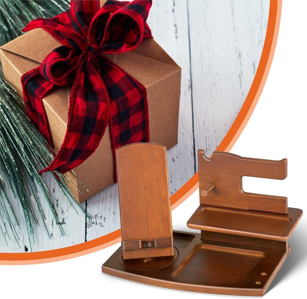 1STKER Weihnachten Geschenke für Männer Geburtstag Holz Telefon Dockingstation Geschenke für Papa Na