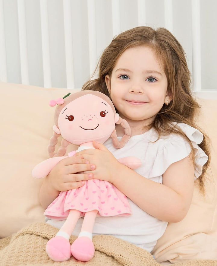 GAGAKU Weiche Stoffpuppe 40cm Schutzengel Puppen, Taufgeschenk für Baby Mädchen Kuscheltier Glücksbr