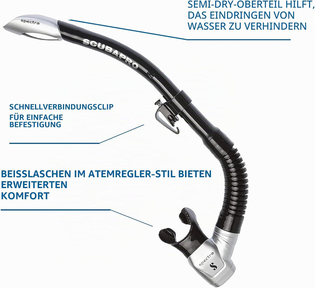 Uwatec SCUBAPRO - Spectra Schnorchel Schwarz, Schwarz