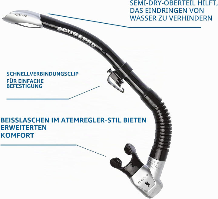 Uwatec SCUBAPRO - Spectra Schnorchel Schwarz, Schwarz