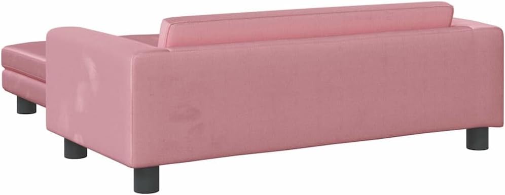 vidaXL Kindersofa mit Hocker Rosa 100x50x30 cm Samt