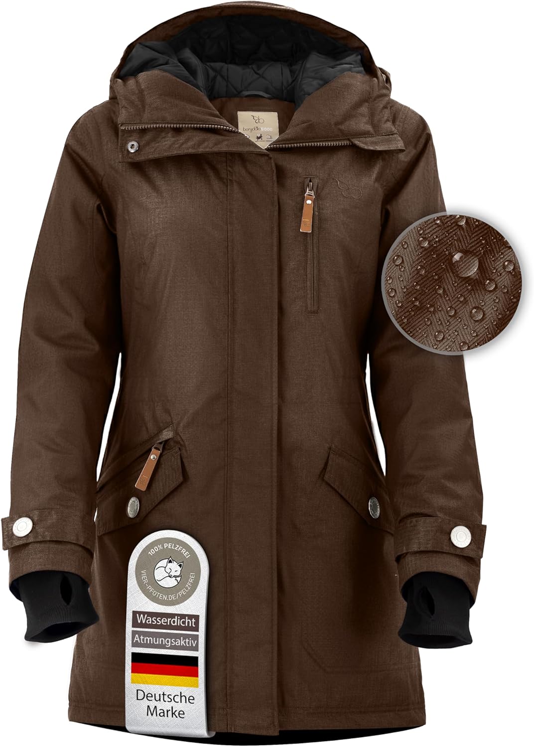berydale Winterjacke Damen Parka I Warme Übergangsjacke I Atmungsaktiv, wind- und wasserdicht I 5.00